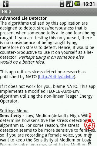   Advanced Lie Detector  Android OS