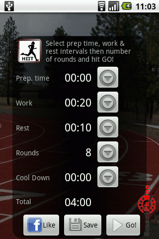   HIIT interval training timer  Android OS