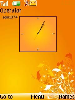 Orange Floral Clock -  1