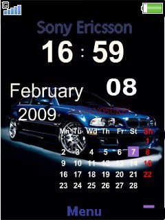 Bmw Blue Clock -date -  1