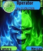 Green Blue Skull -  1