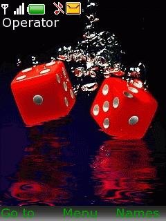 Red Dice In Water -  1