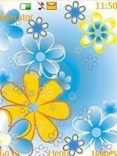 Yellow Blue Flowers -  1