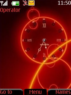 Red Abstract Clock -  1