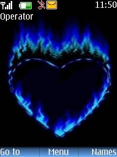 Blue Fire Heart -  1