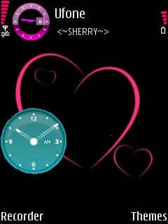 Hearts Clock Pink -  1