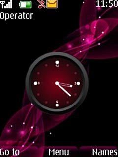 Red Abstract Clock -  1