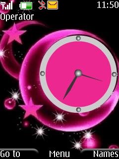Pink Star Clock -  1