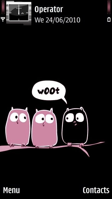 Pink Funny Owls -  1