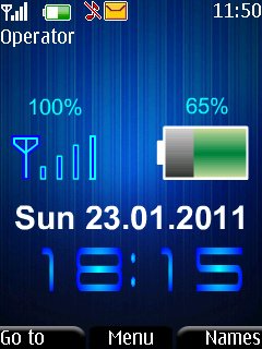 Blue Battery Clock -  1