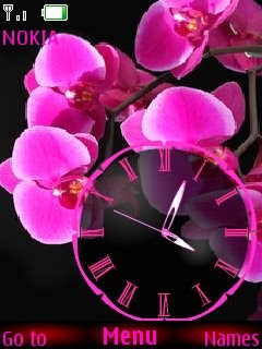 Pink Flower Clock -  1