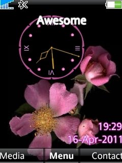 Pink Flowers Clock -  1