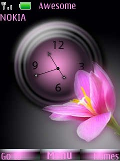 Pink Flower Clock -  1