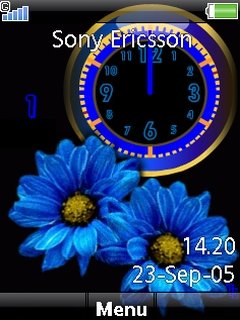 Blue Flowers Clock -  1