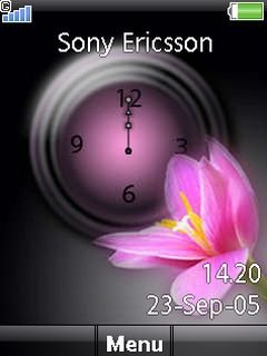 Pink Flower Clock -  1