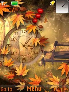 Autumn Clock W Icons -  1
