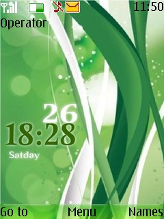 Green Abstract Clock -  1