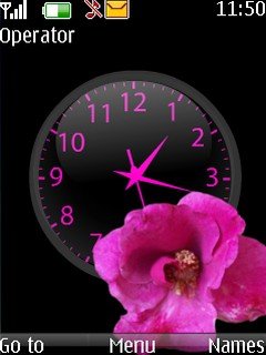 Pink Flower Clock -  1