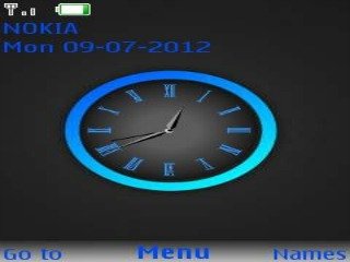 Blue Neon V Clock -  1