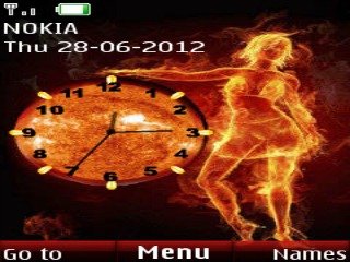 Fire Girl Clock -  1