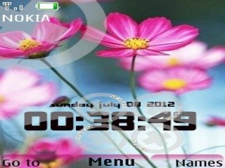 Pink Flowers Clock -  1