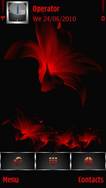 Red abstract flowers -  1